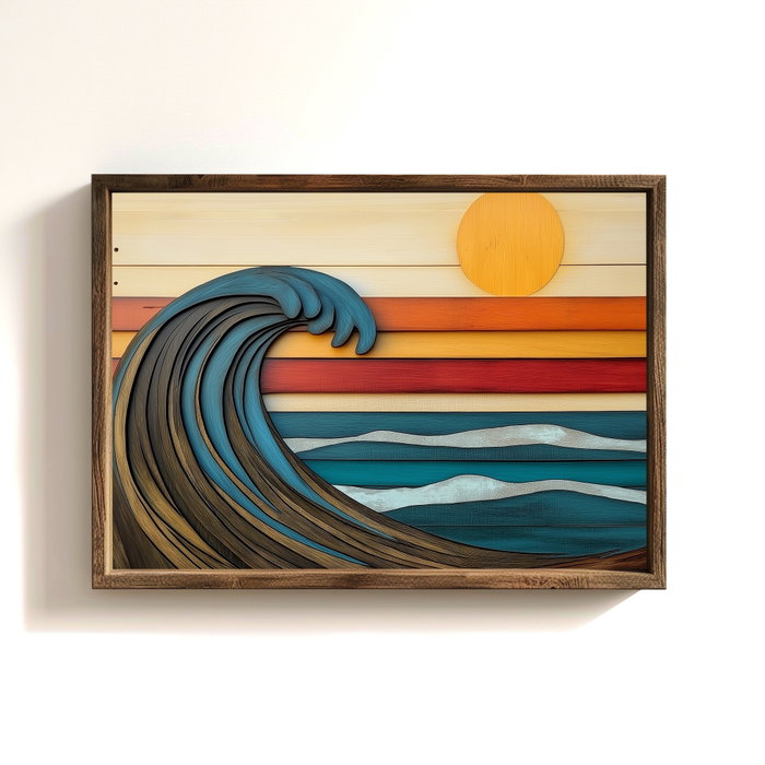 Wallity TUN120-XL Pintura Decorativa en MDF con Marco Multicolor